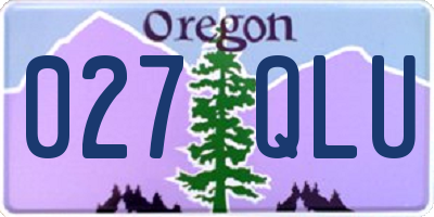 OR license plate 027QLU