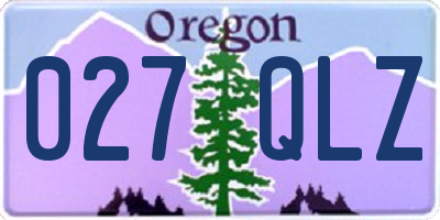 OR license plate 027QLZ