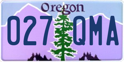 OR license plate 027QMA