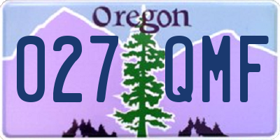 OR license plate 027QMF