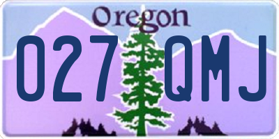 OR license plate 027QMJ