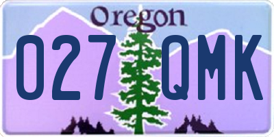 OR license plate 027QMK