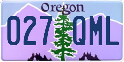 OR license plate 027QML