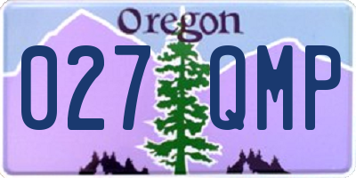 OR license plate 027QMP
