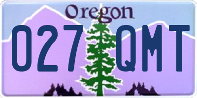 OR license plate 027QMT