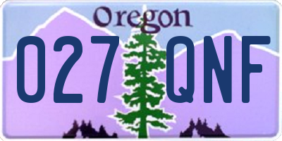 OR license plate 027QNF
