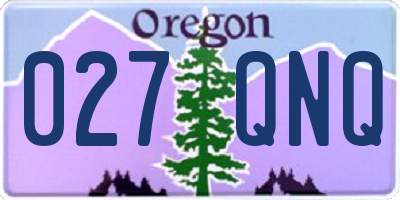 OR license plate 027QNQ