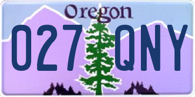 OR license plate 027QNY