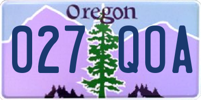 OR license plate 027QOA