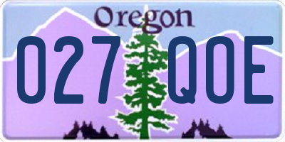 OR license plate 027QOE