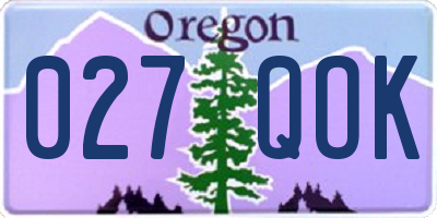 OR license plate 027QOK