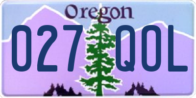 OR license plate 027QOL