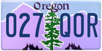 OR license plate 027QOR