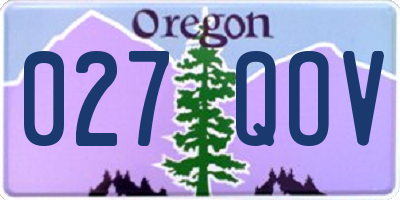 OR license plate 027QOV