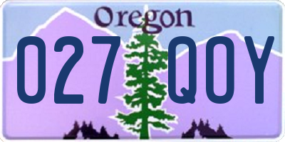 OR license plate 027QOY