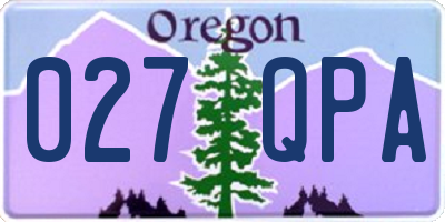 OR license plate 027QPA