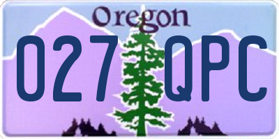 OR license plate 027QPC
