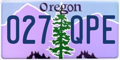 OR license plate 027QPE