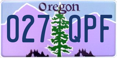 OR license plate 027QPF