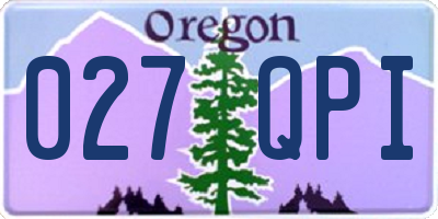 OR license plate 027QPI