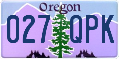 OR license plate 027QPK
