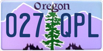 OR license plate 027QPL