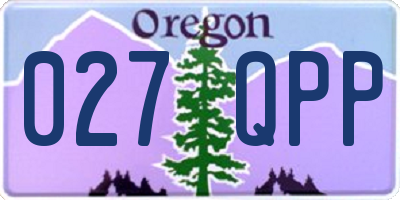 OR license plate 027QPP