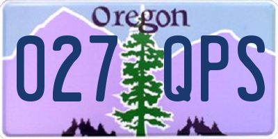 OR license plate 027QPS