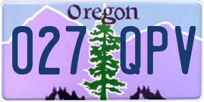 OR license plate 027QPV