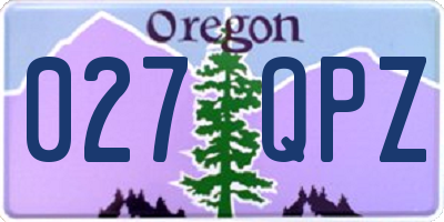 OR license plate 027QPZ