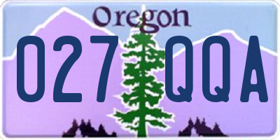 OR license plate 027QQA