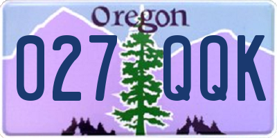 OR license plate 027QQK