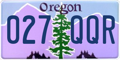 OR license plate 027QQR
