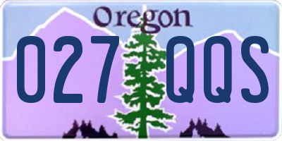 OR license plate 027QQS