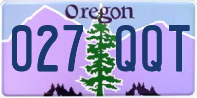 OR license plate 027QQT