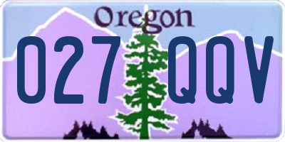 OR license plate 027QQV