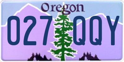 OR license plate 027QQY