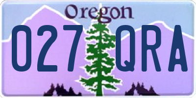 OR license plate 027QRA