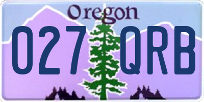 OR license plate 027QRB