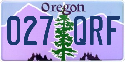 OR license plate 027QRF