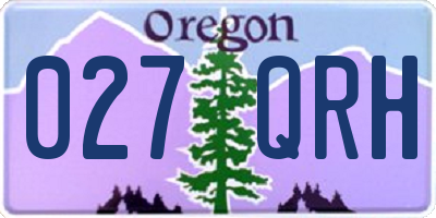 OR license plate 027QRH