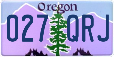 OR license plate 027QRJ