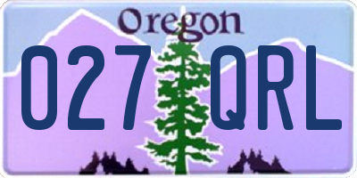 OR license plate 027QRL