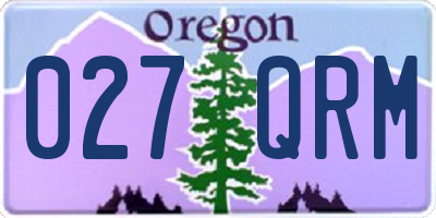 OR license plate 027QRM
