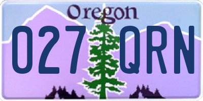 OR license plate 027QRN