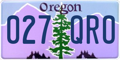OR license plate 027QRO