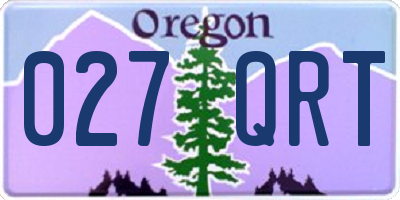 OR license plate 027QRT