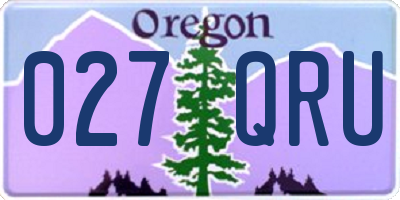 OR license plate 027QRU