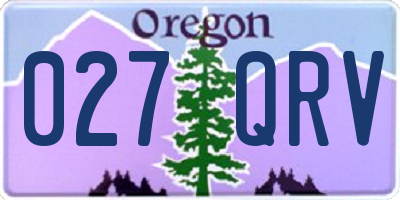 OR license plate 027QRV