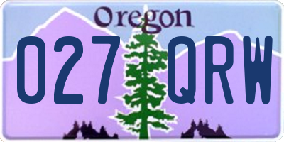 OR license plate 027QRW